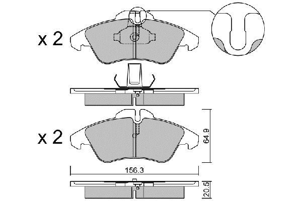 Jeu de 4 plaquettes de frein AISIN ref. BPMB-1013